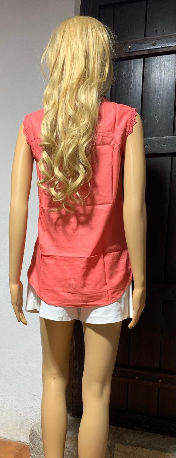 MAGLIA - CANOTTA ONLY KIMMI S/L TOP WVN NOOS - Tea Rose - Con cartellino - immagine 5